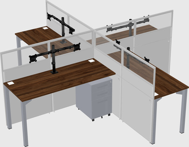 Quad office cubicles