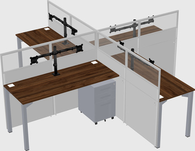Quad office cubicles