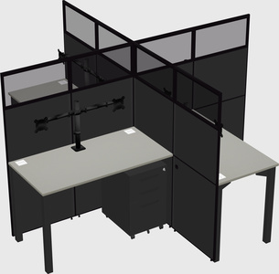 Quad office cubicles