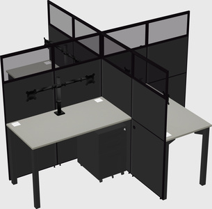 Quad office cubicles