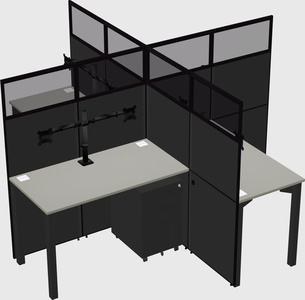 Quad office cubicles
