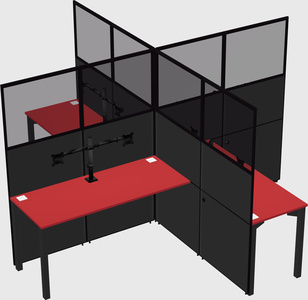 Quad office cubicles