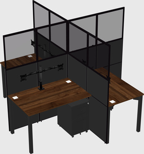 Quad office cubicles