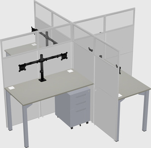 Quad office cubicles