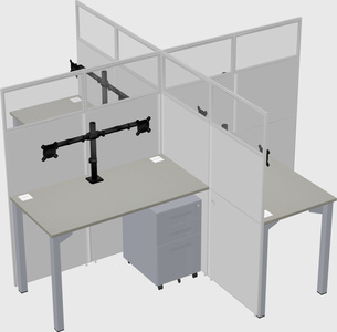 Quad office cubicles