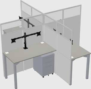 Quad office cubicles