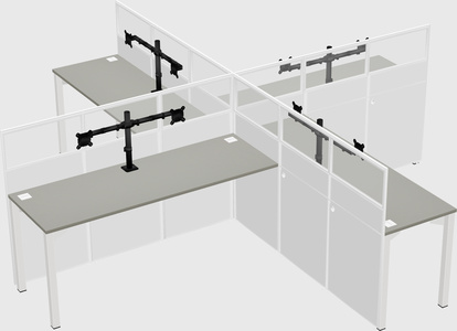 Quad office cubicles