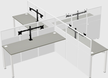 Quad office cubicles