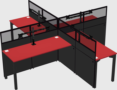 Quad office cubicles