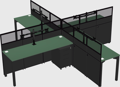 Quad office cubicles