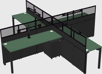 Quad office cubicles