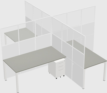Quad office cubicles