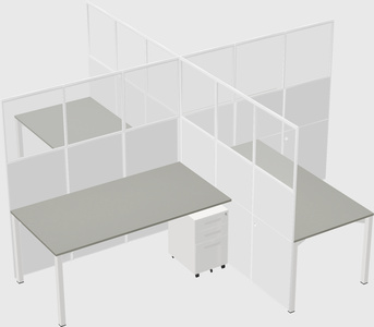 Quad office cubicles