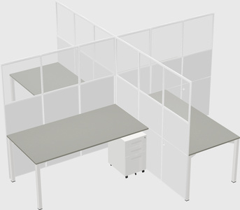 Quad office cubicles