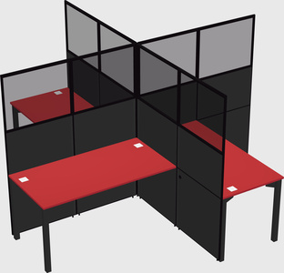 Quad office cubicles