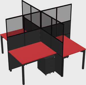 Quad office cubicles
