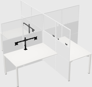 Quad office cubicles