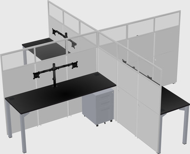 Quad office cubicles
