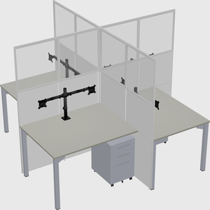 Quad office cubicles