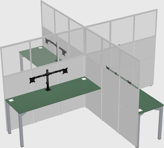 Quad office cubicles