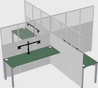 Quad office cubicles