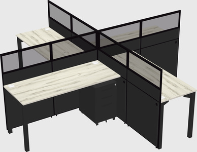 Quad office cubicles