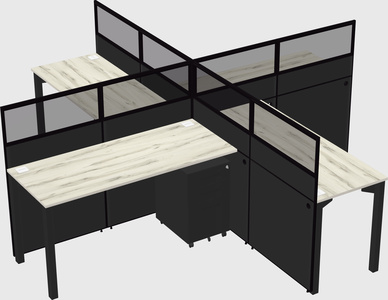 Quad office cubicles