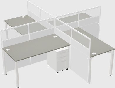 Quad office cubicles