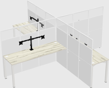 Quad office cubicles