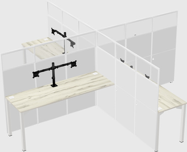Quad office cubicles