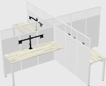 Quad office cubicles