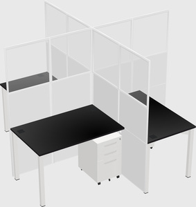 Quad office cubicles