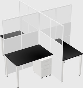 Quad office cubicles