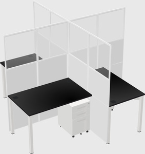 Quad office cubicles