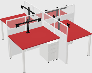 Quad office cubicles