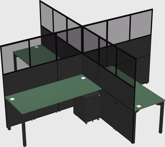 Quad office cubicles