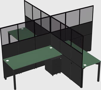 Quad office cubicles