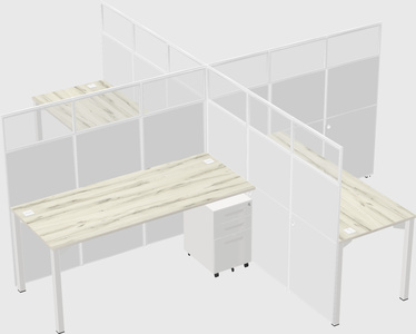 Quad office cubicles
