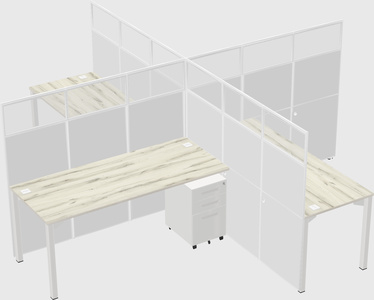 Quad office cubicles