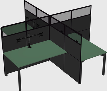 Quad office cubicles
