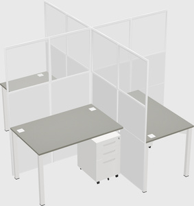 Quad office cubicles
