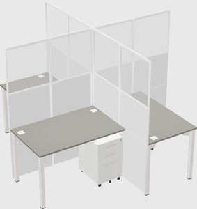 Quad office cubicles