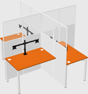 Quad office cubicles