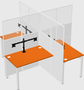 Quad office cubicles