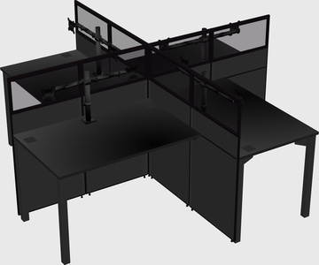Quad office cubicles