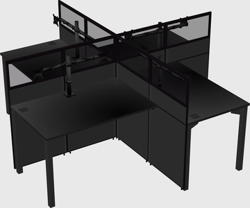 Quad office cubicles