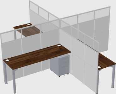Quad office cubicles