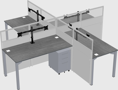 Quad office cubicles