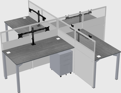 Quad office cubicles