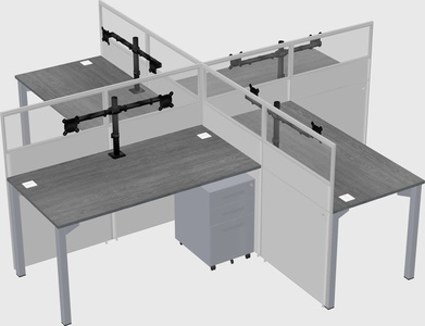Quad office cubicles